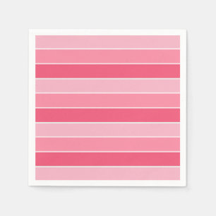 Serviette En Papier Modèle vierge rayé rose blanc personnalisé
