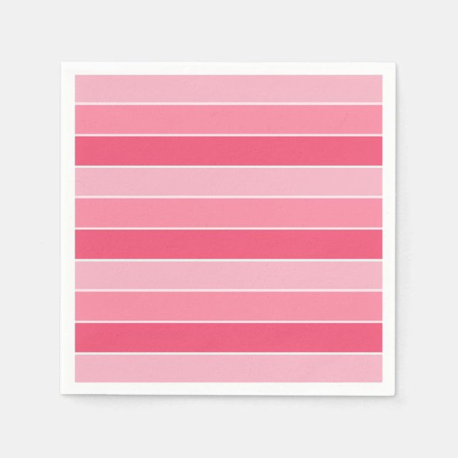 Serviette En Papier Modèle vierge rayé rose rouge blanc personnalisé (Devant)