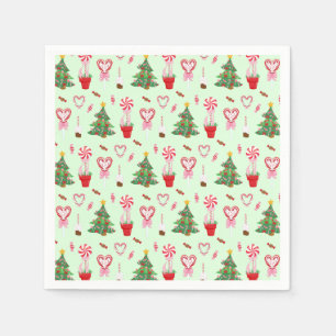 Serviette En Papier Modèles d'arbres de Noël en bonbons