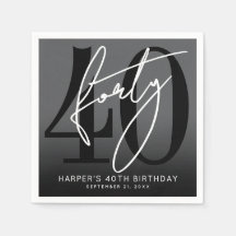 Modern Black 40th Birthday Party