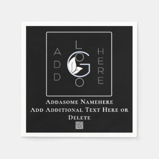 Serviette En Papier Modern Black Ajouter Votre Logo Business Marketing