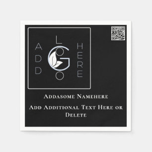 Serviette En Papier Modern Black Ajouter Votre Logo Business Marketing