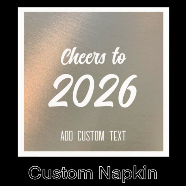 Serviette En Papier Modern Brushed Metal 2026 New Years Party (Personalize this stylish faux brushed metal napkin for New Years Eve.
)