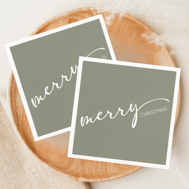 Serviette En Papier Modern Christmas (Modern Merry Christmas Holiday Napkin)