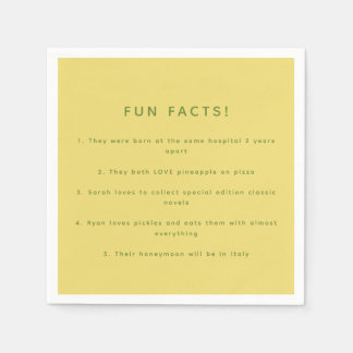 Serviette En Papier Modern Minimalistic Lemon Yellow Wedding Fun Facts