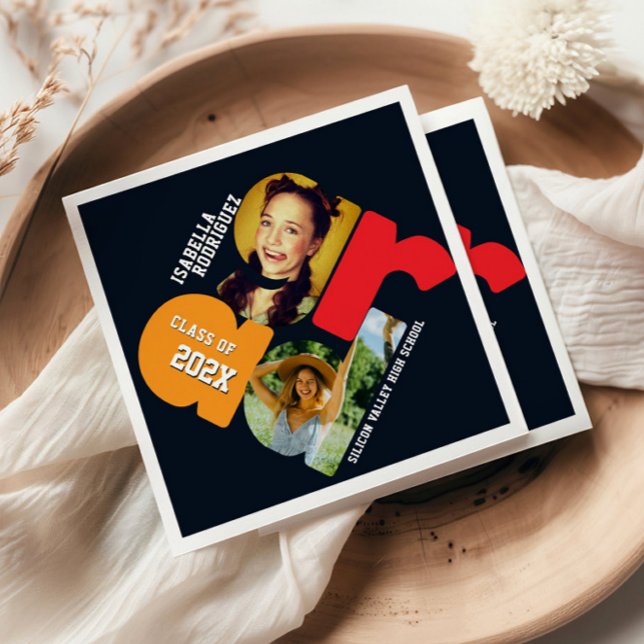 Serviette En Papier Modern Photo Graduation (Créateur téléchargé)