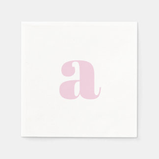 Serviette En Papier Modern Pink Monogram Napkins