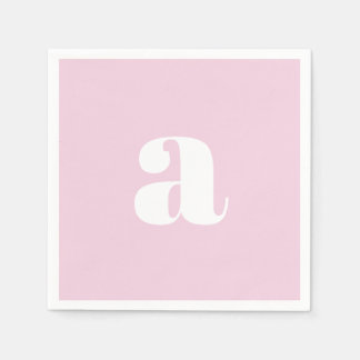 Serviette En Papier Modern Pink Monogram Napkins