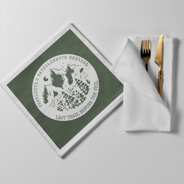 Serviette En Papier Modern Simple Camping Bachelorette Party Adresse (Créateur téléchargé)