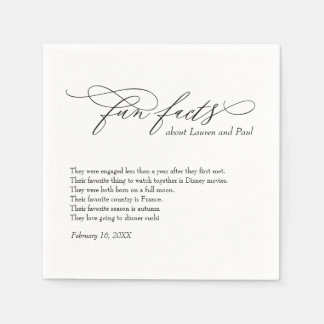 Serviette En Papier Modern Wedding Fun facts napkins 