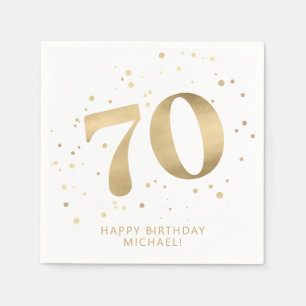 Serviette En Papier Moderne 70e soixante-dixième anniversaire Paille