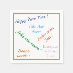 Serviette En Papier Moderne Bonne année dans différentes langues