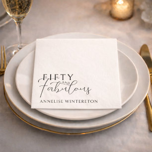 Serviette En Papier Moderne Cinquante ans et Fantastique Fête d'annive