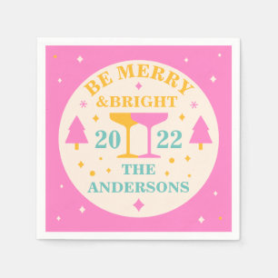 Serviette En Papier Moderne, éditable avec des couleurs vives Noël