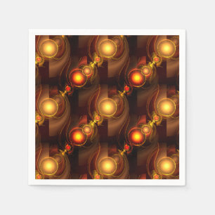 Serviette En Papier Moderne Élégant Bohème Doré Motif d'Art Abstrait #