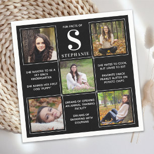 Serviette En Papier Moderne Élégant Diplômé Fun Facts Unique 5 Photo