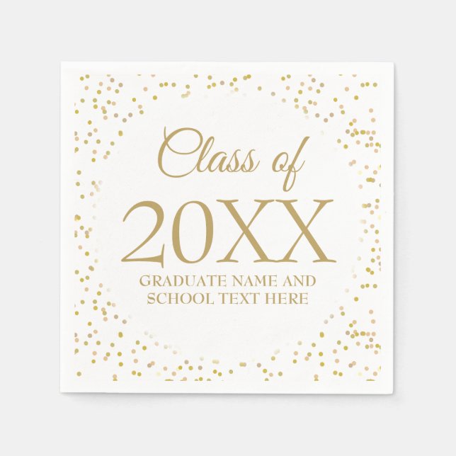 Serviette En Papier Moderne Elegant Gold Dust Graduation (Devant)