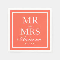 Moderne Elegant M. et Mme Coral Mariage