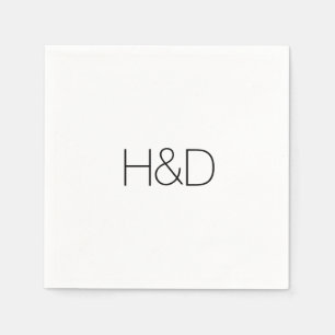 Serviette En Papier Moderne Élégant Monogramme Mariage Simple