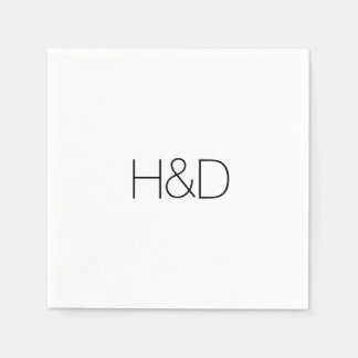 Serviette En Papier Moderne Élégant Monogramme Mariage Simple