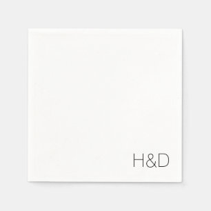 Serviette En Papier Moderne Élégant Monogramme Mariage Simple