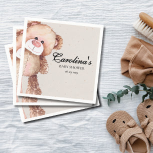 Serviette En Papier Moderne élégant nous pouvons attendre baby shower