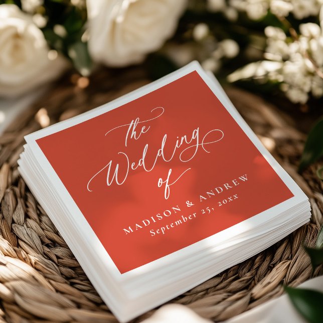 Serviette En Papier Moderne Élégante calligraphie Vérone coucher de so (Créateur téléchargé)