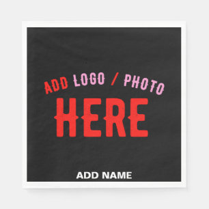 SERVIETTE EN PAPIER MODERNE ET MODERNE PERSONNALISABLE NOIR VÉRIFIÉ