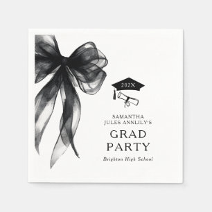 Serviette En Papier Moderne Fête de Remise des Diplômes avec un Nœud P