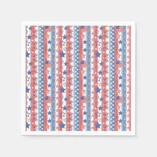 Serviette En Papier Moderne fête étoilée et drapeau du 4 juillet Patri
