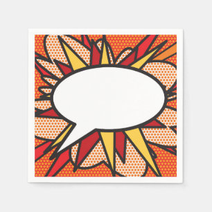 Serviette En Papier Moderne Fun Retro Comédie Livre Discours Bubble