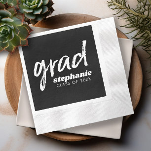 Serviette En Papier Moderne Graduate sur mesure tendance noir Grad