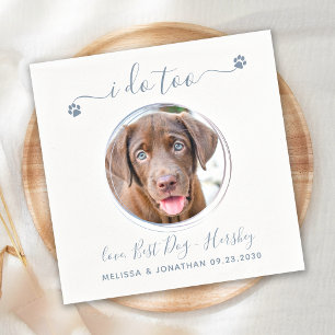 Serviette En Papier Moderne je fais trop Dusty Blue Animaux Mariage ph