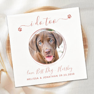 Serviette En Papier Moderne je fais trop Rose Gold Pet Photo Dog Maria