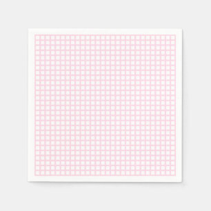 Serviette En Papier Moderne mignon rose clair grille blanche motif gir