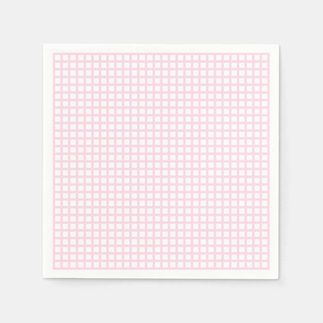 Serviette En Papier Moderne mignon rose clair grille blanche motif gir (Devant)