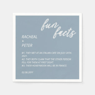Serviette En Papier Moderne minimaliste Dusty Blue Fun Faits Mariage
