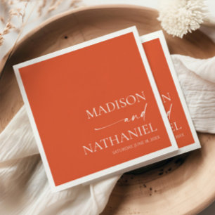 Serviette En Papier Moderne minimaliste Élégant Vérone Sunset Mariage
