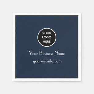 Serviette En Papier Moderne minimaliste Marine Bleu Business logo mode