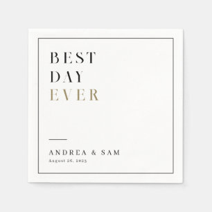 Serviette En Papier Moderne minimaliste meilleur jour jamais Mariage