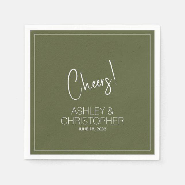 Serviette En Papier Moderne minimaliste Muet Mariage de mousse (Devant)