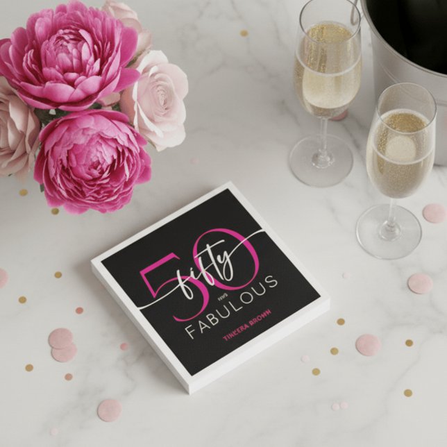 Serviette En Papier Moderne Minimaliste Rose Cinquante Fantastique Écr (Créateur téléchargé)
