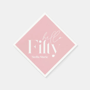 Serviette En Papier Moderne minimaliste rose girly simple 50e annivers
