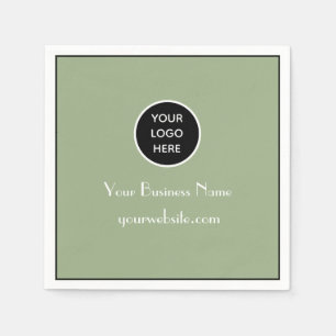 Serviette En Papier Moderne minimaliste Sage noir Logo d'entreprise Mo