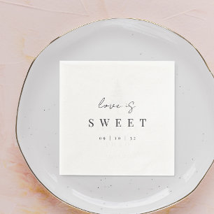 Serviette En Papier Moderne minimaliste Script L'amour est Mariage dou