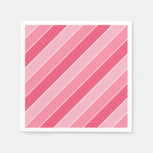 Serviette En Papier Moderne modèle vierge rayé rose rouge blanc