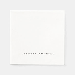 Serviette En Papier Moderne Nom Propre Professionnel Minimaliste Plain