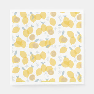 Serviette En Papier Moderne Pastel Citrus Lemons Motif