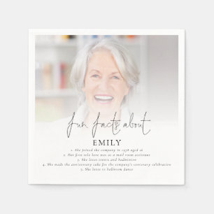 Serviette En Papier Moderne Photo Overlay Fun Facts Parti de retraite