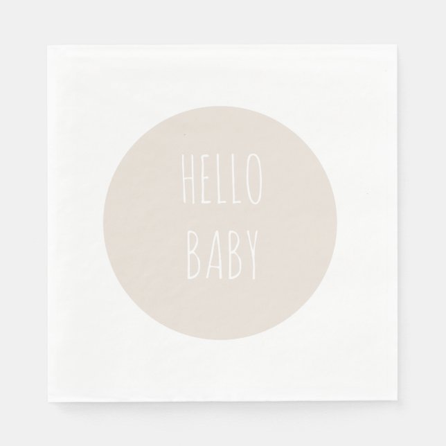 Serviette En Papier Moderne simple "Bonjour bébé" Cercle neutre (Devant)